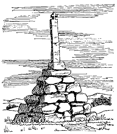 Maggie's monument. Line drawing 9.6kb (from magazine 14)