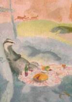 badger watercolour