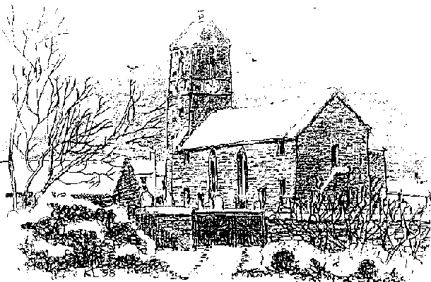 Line drawing of church